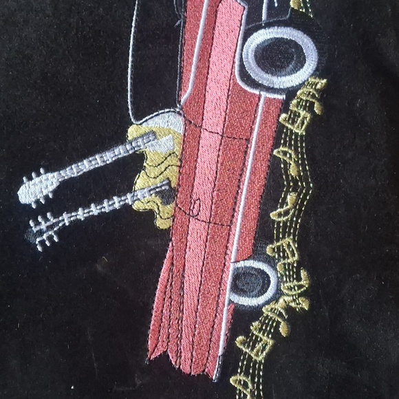 Scully Rock N' Roll Black and Pink Embroidered/Leather Shoulder Bag - Picture 4 of 8